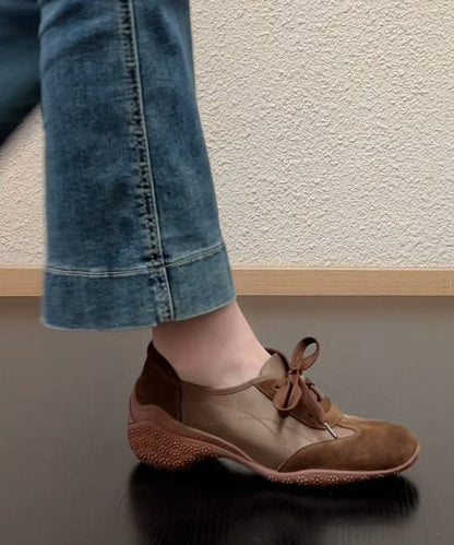 Brown Flat Shoes For Women Chunky Flat Shoes For Women