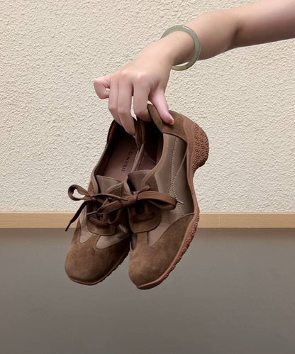 Brown Flat Shoes For Women Chunky Flat Shoes For Women
