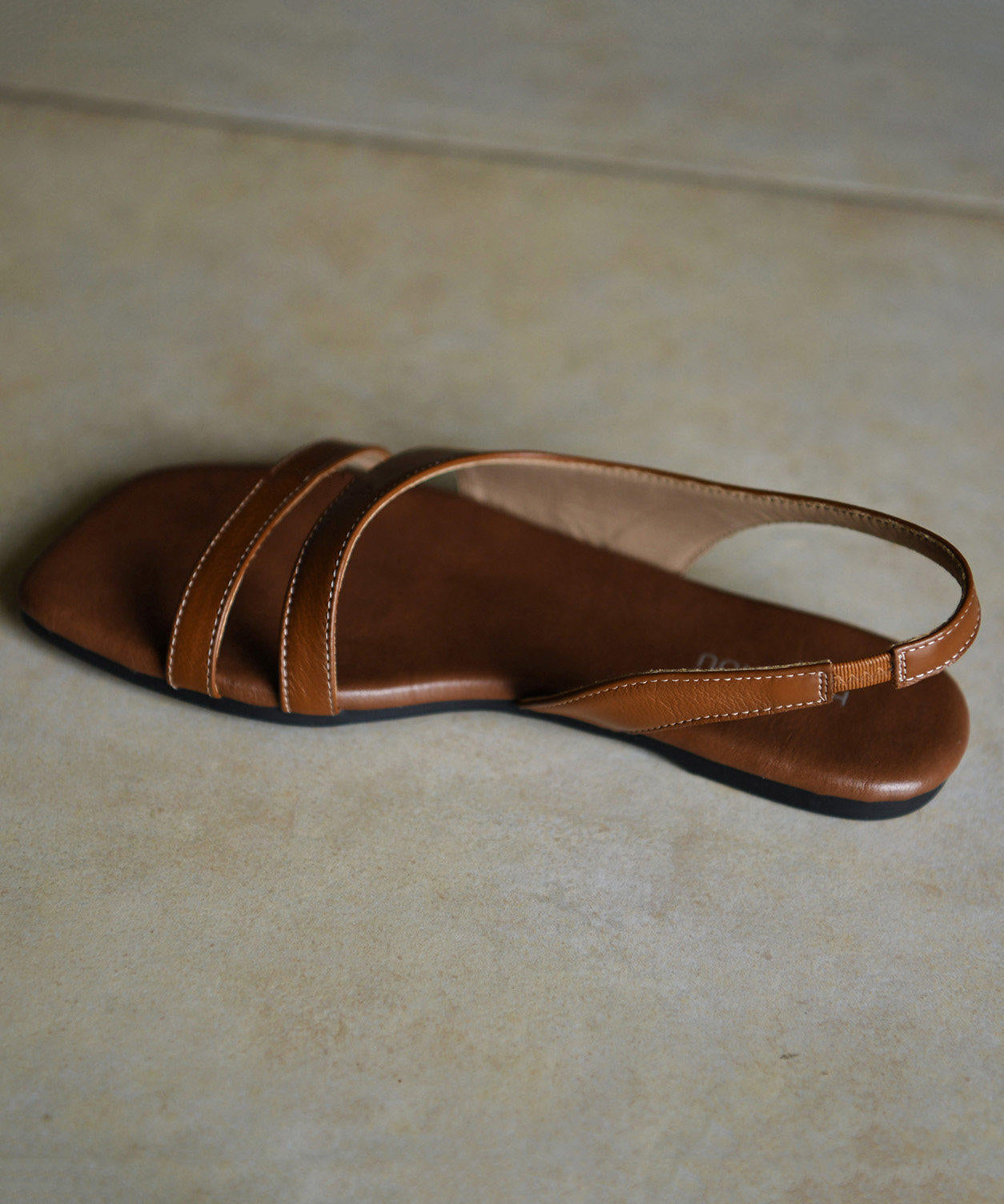 Brown Sandals Cowhide Leather Simple Sandals