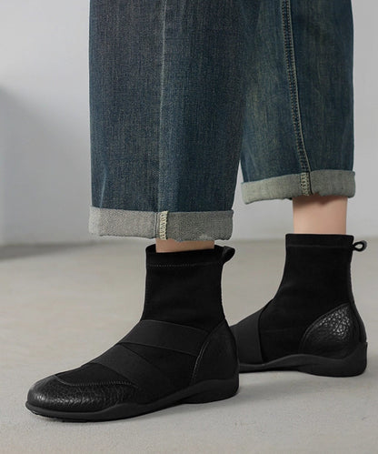 Brown Suede Casual Splicing Comfortable Boots