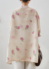 Load image into Gallery viewer, Casual Apricot Floral Chinese Button Linen Loose Shirt Top Spring