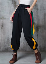 Load image into Gallery viewer, Casual Black Oversized Patchwork Warm Fleece Harem Pants Spring