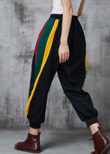 Load image into Gallery viewer, Casual Black Oversized Patchwork Warm Fleece Harem Pants Spring