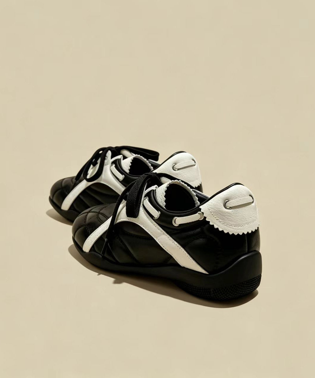Casual Black Splicing Lace Up Faux Leather Wedge Sneakers
