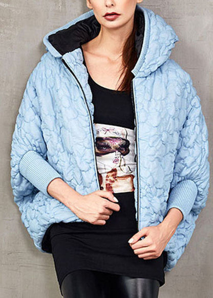Casual Blue Hooded fashion cotton blend Puffer Jacket Winter