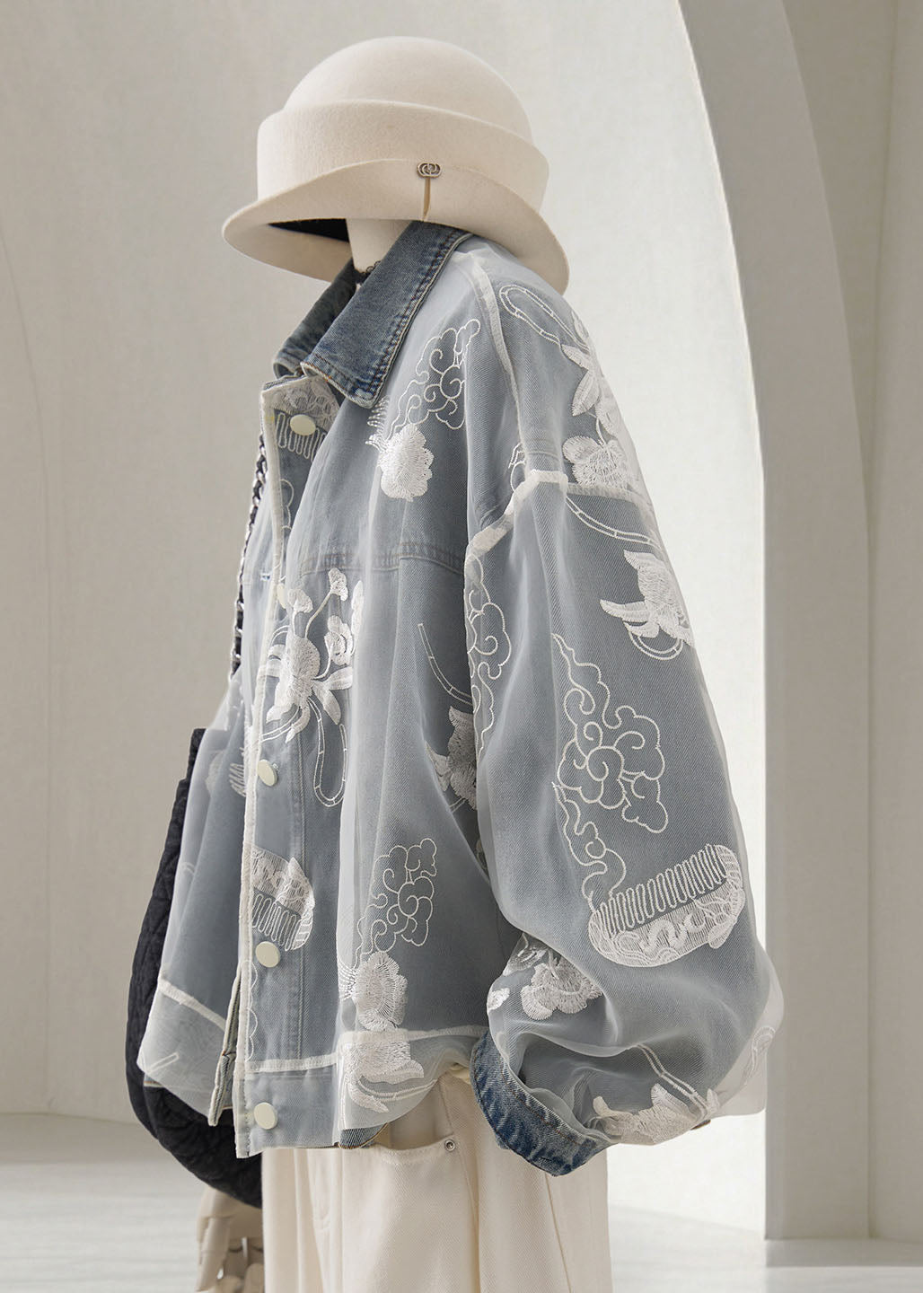Casual Blue Turn-Down Collar Tulle Pockets Denim Jacket Fall
