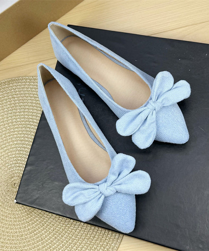 Casual Bow Splicing Flat Shoes For Women Yellow Suede