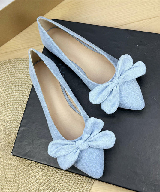 Casual Bow Splicing Flat Shoes For Women Yellow Suede