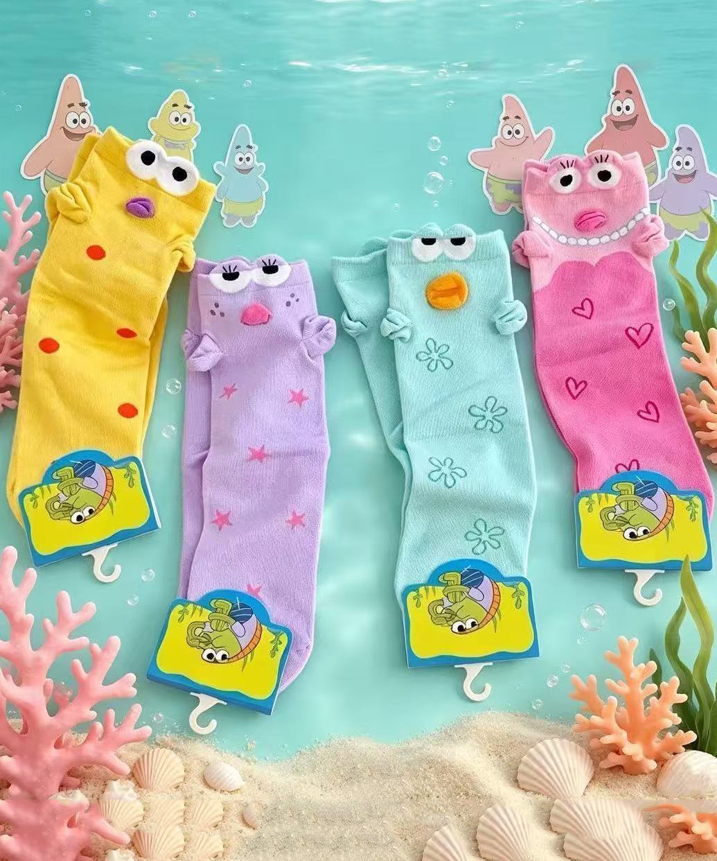 Casual Character Jacquard Cotton Crew Socks