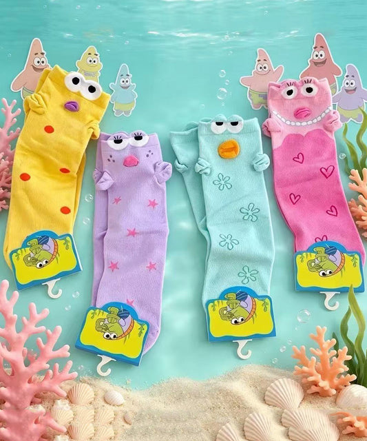 Casual Character Jacquard Cotton Crew Socks