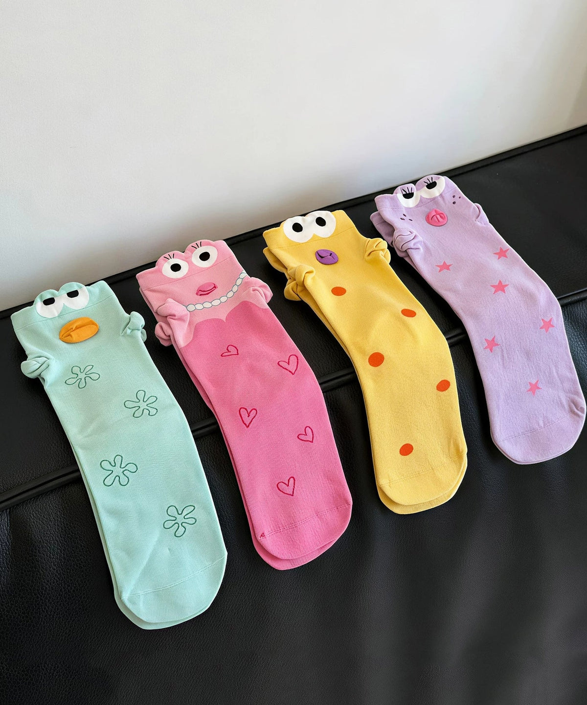 Casual Character Jacquard Cotton Crew Socks