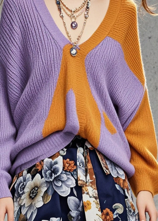 Casual Colorblock Oversized Cozy Sweaters Fall