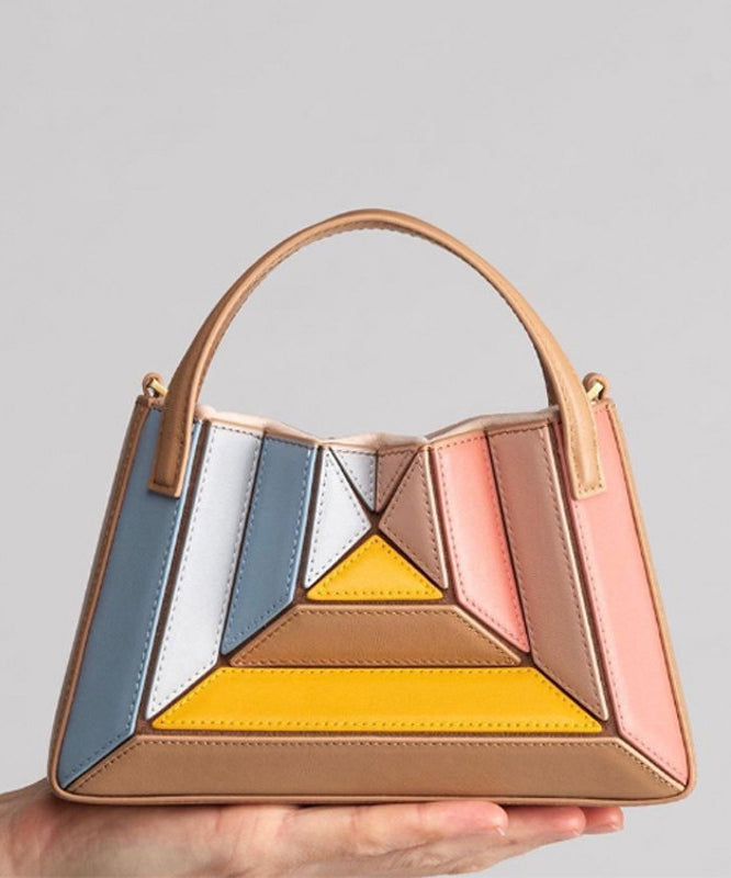 Casual Colorblock Striped Drawstring Faux Leather Versatile CrossBody Bag