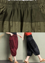 Load image into Gallery viewer, Casual Cozy Black Pockets Patchwork Cotton Lantern Pants Summer