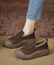 Load image into Gallery viewer, Casual Dark Green Platform Penny Loafers Faux Leather Fuzzy Wool Lined