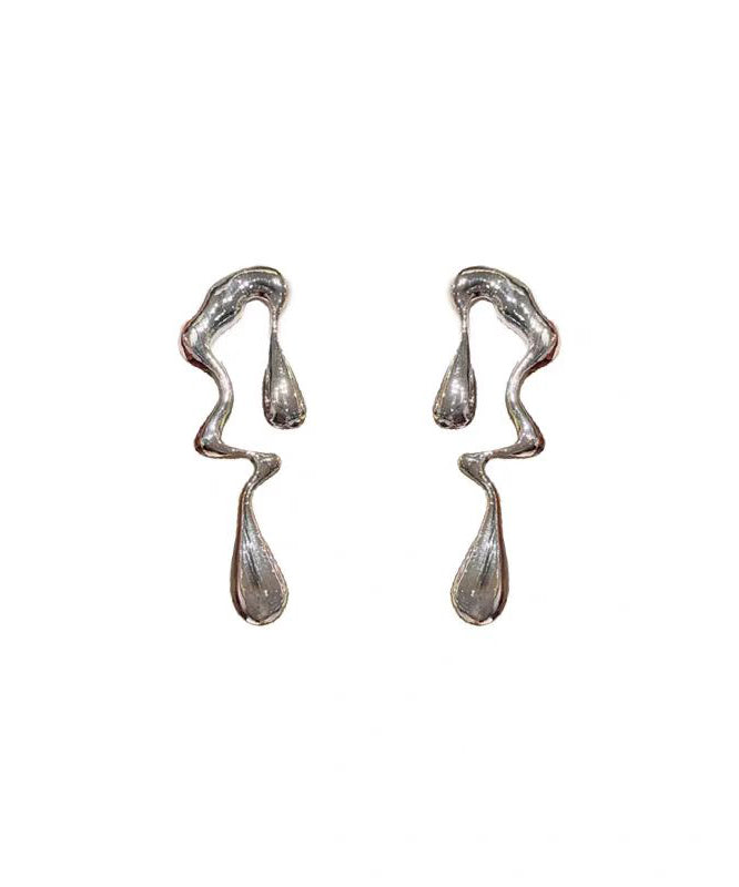 Casual Gold Alloy Asymmetrical Hoop Earrings