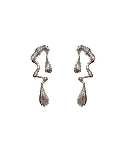 Casual Gold Alloy Asymmetrical Hoop Earrings