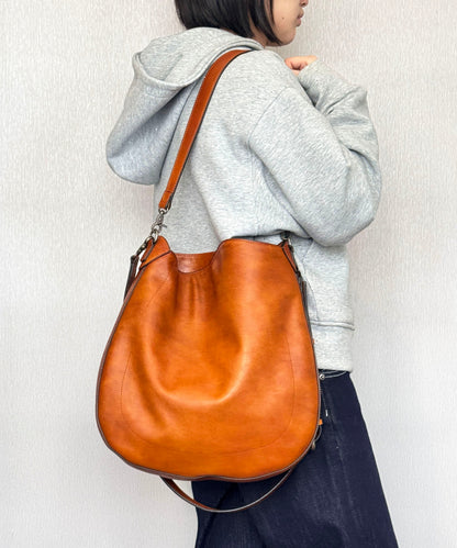Casual Green Calf Leather Large Capacity Shoulder Bag