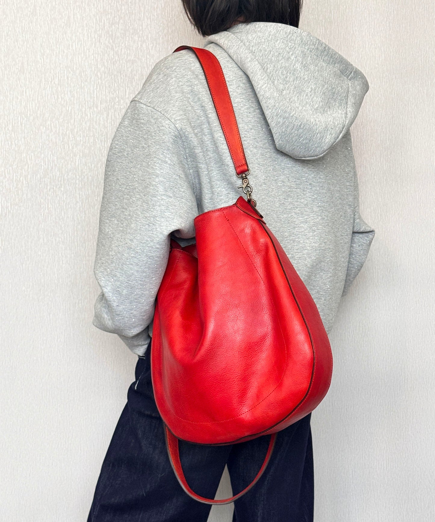 Casual Green Calf Leather Large Capacity Shoulder Bag