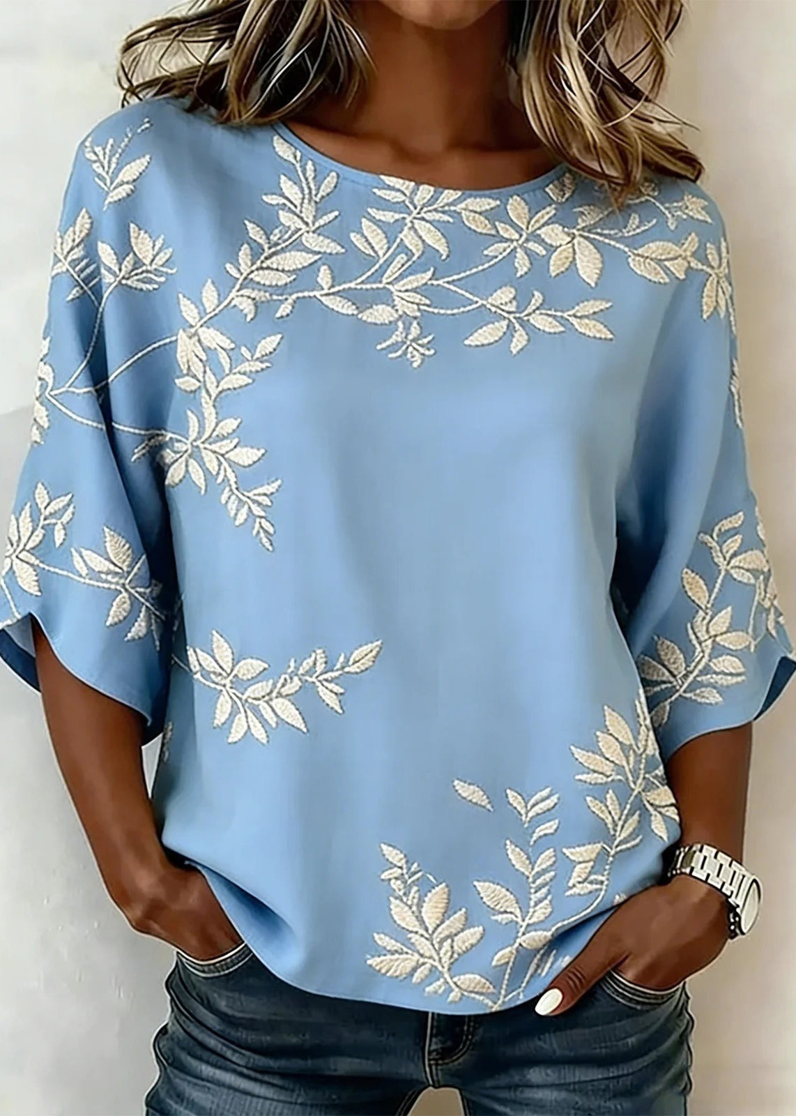 Casual Green O Neck Print Cotton T Shirts Summer