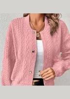 Casual Grey Stand Collar Jacquard Cotton Jackets Fall