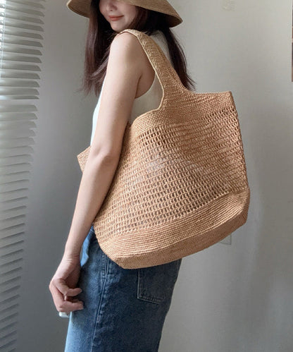 Casual Handmade Straw Woven Hollow Out Vacation Shoulder Bag