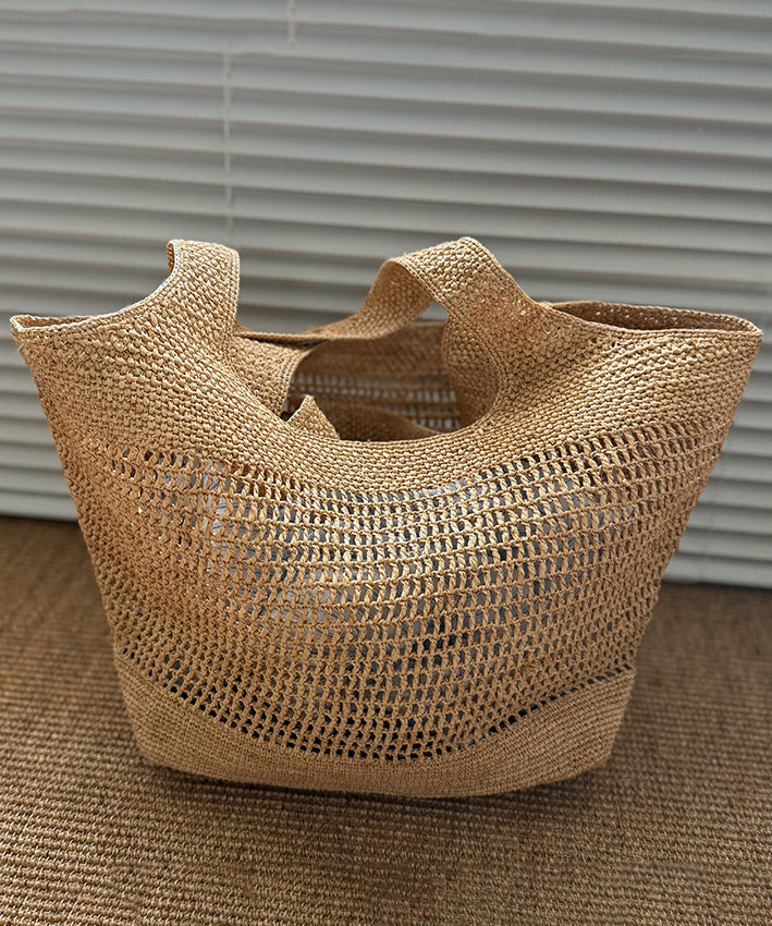 Casual Handmade Straw Woven Hollow Out Vacation Shoulder Bag