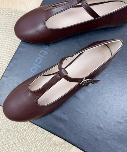 Casual Hollow Out Splicing Chocolate Flats Faux Leather