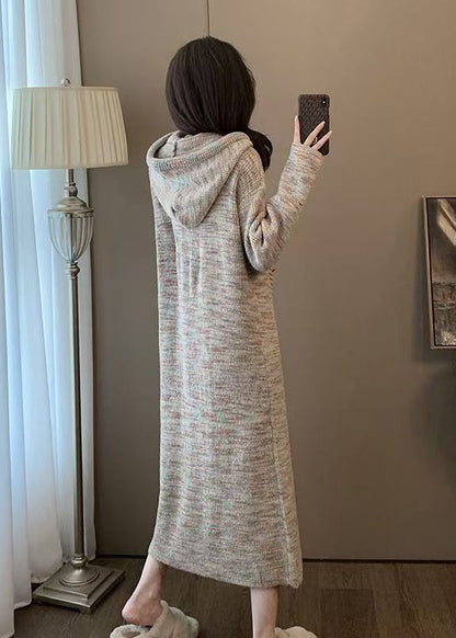 Casual Hooded Loose Knit Sweaters Dress Winter