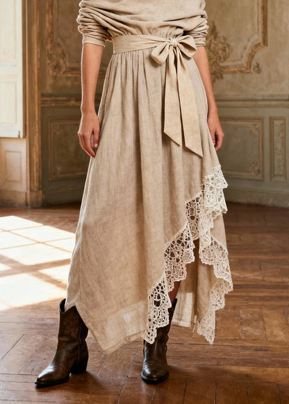 Casual Khaki Asymmetrical One Shoulder Maxi Dresses Spring
