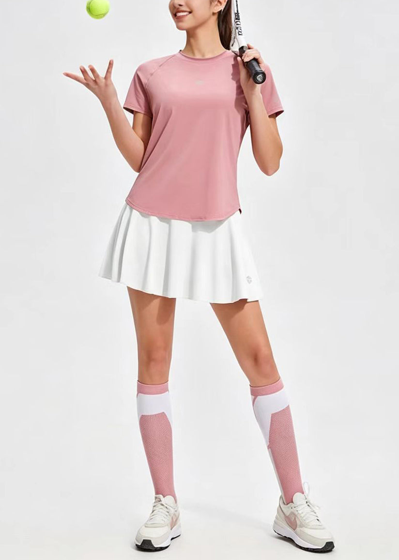Casual Lemon Yellow Breathable Built-In Shorts Short Sleeve Tennis Sportswear Two Piece Set