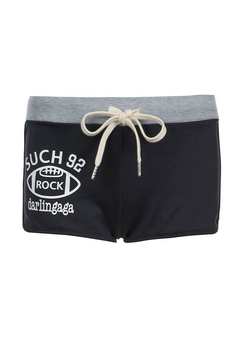 Casual Letter Printed Lace Up Workout Gym Shorts Running Shorts