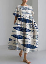 Load image into Gallery viewer, Casual Light Green O-Neck Print Long Dresses Short Sleeve