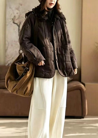 Casual Navy Sherpa Collar Cotton Filled Jackets Winter