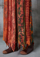 Load image into Gallery viewer, Casual Orange Asymmetrical Print Cotton Holiday Dress Summer