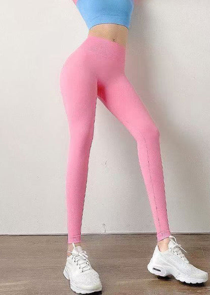 Casual Pink Butt Scrunch Capri Surf Leggings