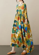 Load image into Gallery viewer, Casual Red O-Nec Print Wrinkled Maxi Dresses Half Sleeve