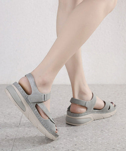 Casual Splicing Platform Best Sandals For Walking Blue Faux Leather