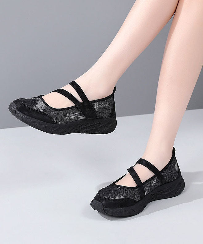Casual Splicing Platform Flat Feet Shoes Blue Denim Breathable