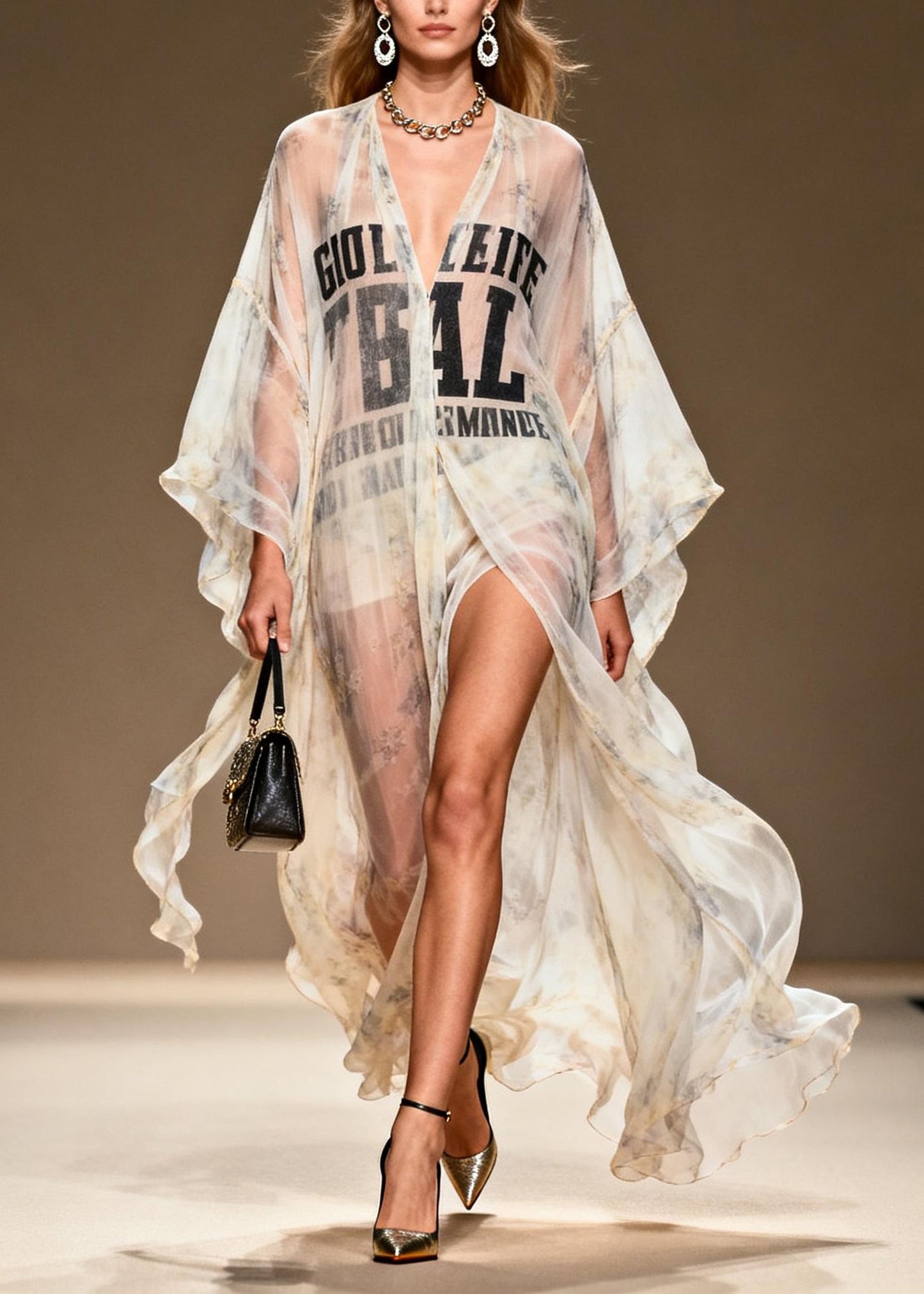 Casual V Neck Print Chiffon Loose Cardigans Summer