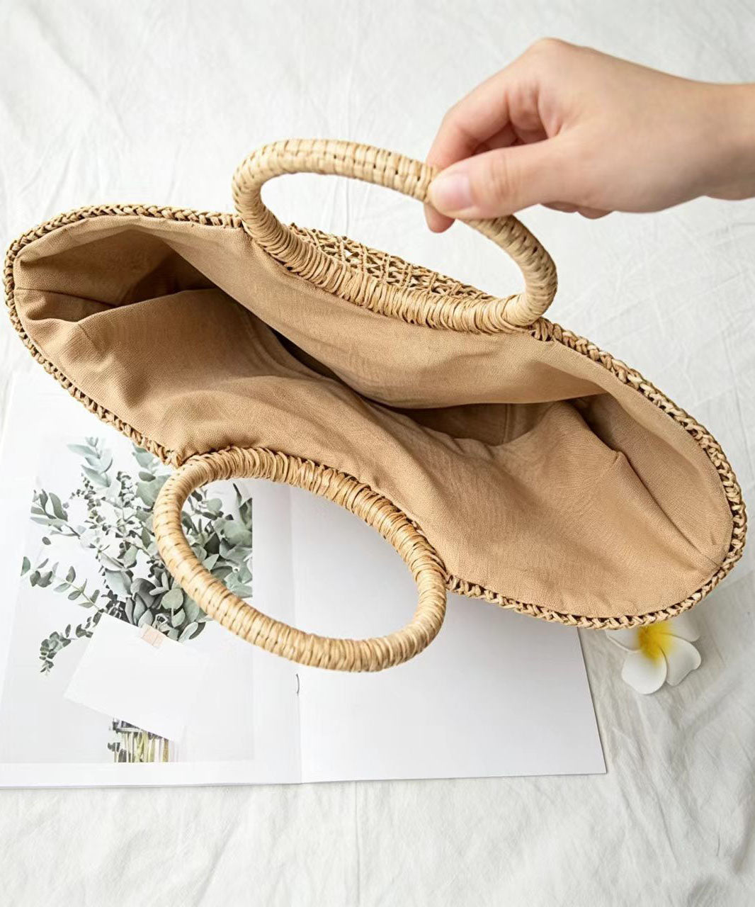 Casual Vacation Beach Straw Woven Tote Bag