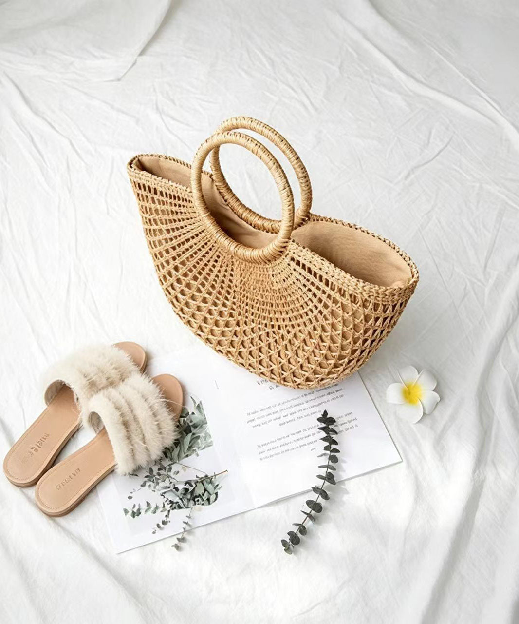 Casual Vacation Beach Straw Woven Tote Bag