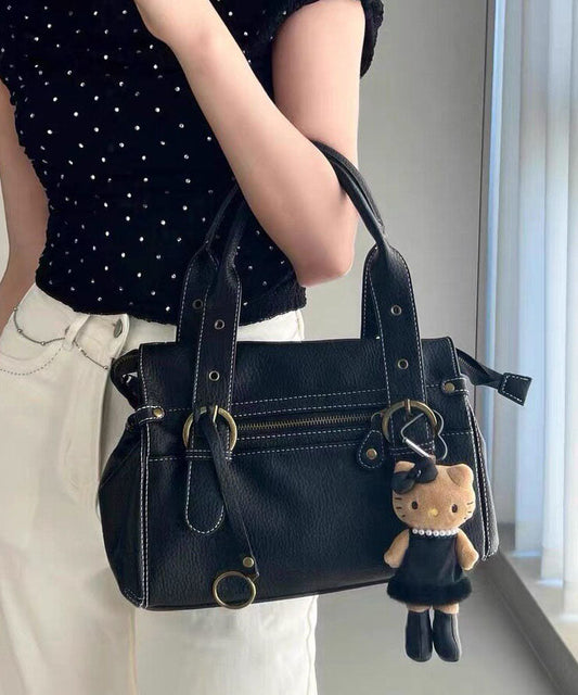 Casual Versatile White Faux Leather Tote Bag