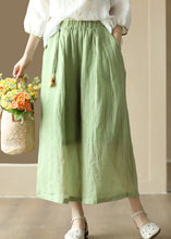 Load image into Gallery viewer, Casual Vintage Orange Tasseled Elastic Waist Linen Wide Leg Pants Summer