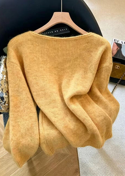 Casual White O-Neck Stereoscopic Floral Knit Sweaters Fall