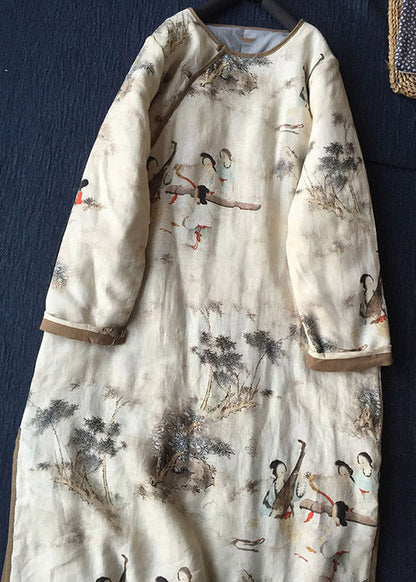 Casual White Patchwork Maxi Parka Winter