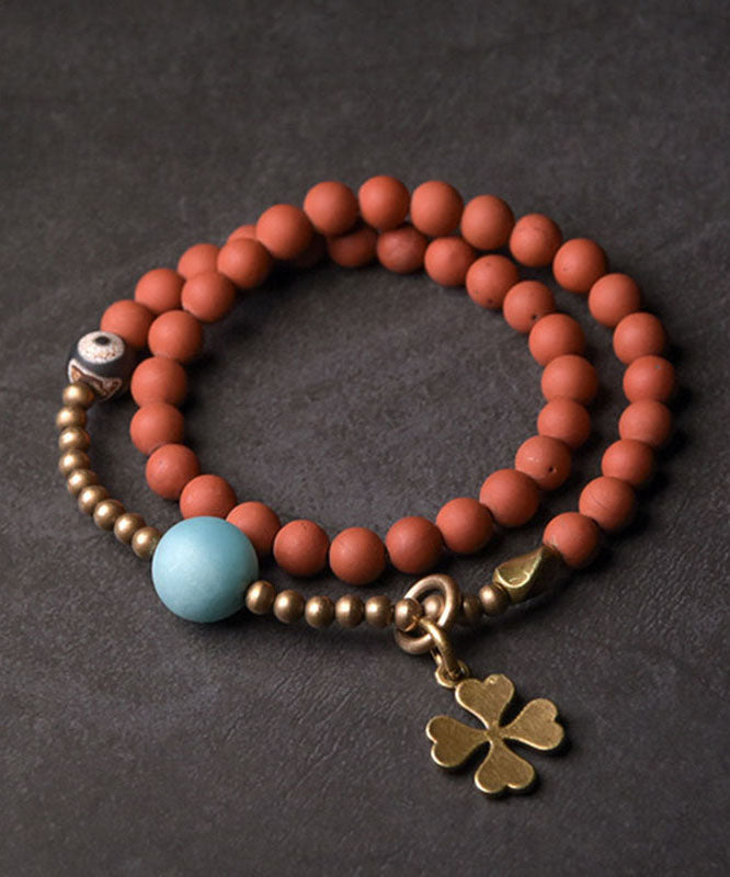 Casual Yellow Copper Agate Beading Unisex Charm Bracelet