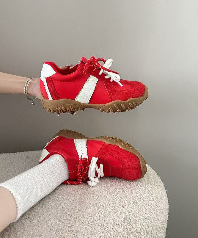 Casual Yellow Suede Wedge Heels Shoes Splicing Lace Up