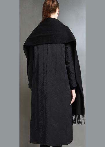 Casual black duck down coat plus size zippered womens parka wild women coats - SooLinen