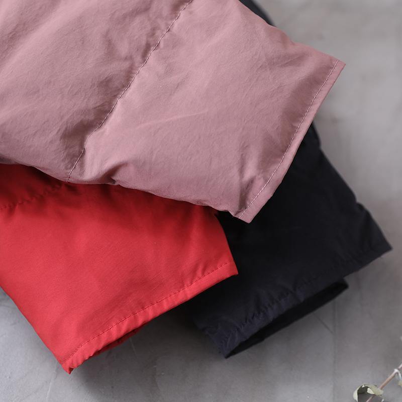 Casual plus size snow jackets overcoat black hooded pockets duck down coat - SooLinen